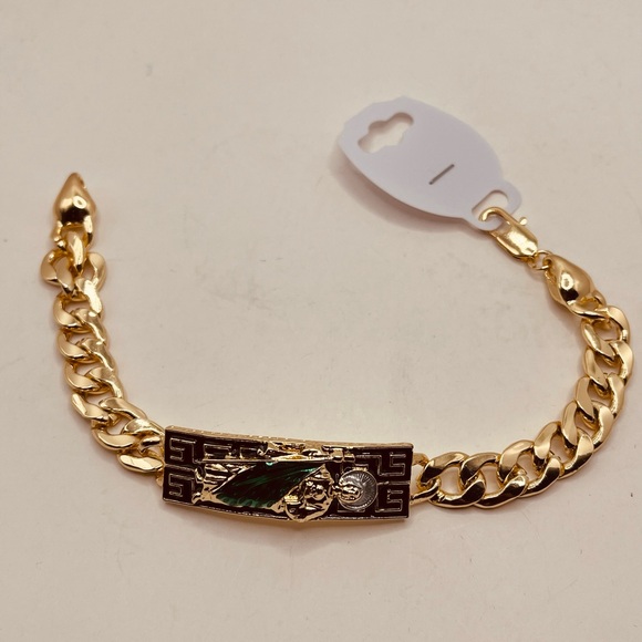 Gold plated bracelet unisex San Jude Tadeo design - Picture 3 of 6